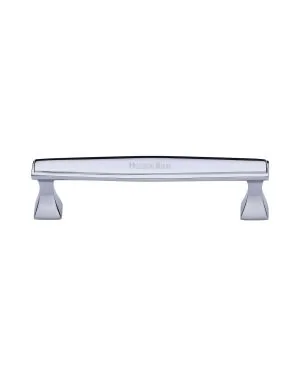 Heritage Brass Cabinet Pull Deco Design 128mm CTC Polished Chrome Finish
