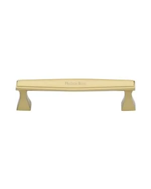 Heritage Brass Cabinet Pull Deco Design 128mm CTC Satin Brass Finish