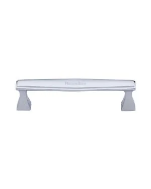 Heritage Brass Cabinet Pull Deco Design 128mm CTC Satin Chrome Finish