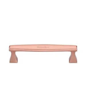 Heritage Brass Cabinet Pull Deco Design 128mm CTC Satin Rose Gold Finish