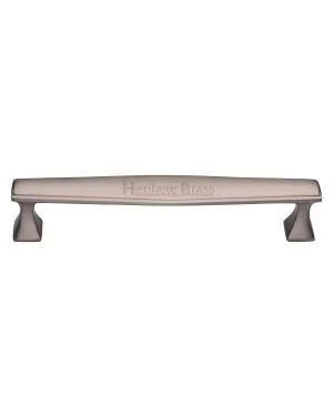 Heritage Brass Cabinet Pull Deco Design 203mm CTC Satin Nickel Finish