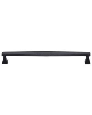 Heritage Brass Cabinet Pull Deco Design 254mm CTC Matt Black Finish