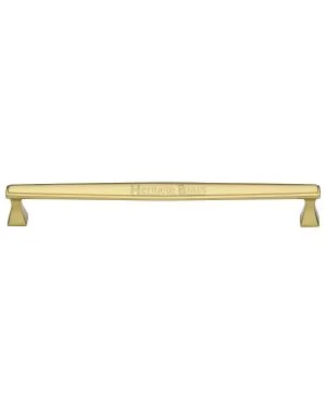 Heritage Brass Cabinet Pull Deco Design 254mm CTC Polished Brass Finish