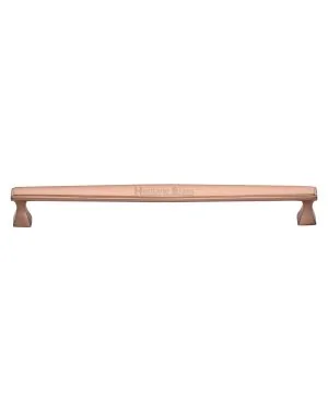 Heritage Brass Cabinet Pull Deco Design 254mm CTC Satin Rose Gold Finish