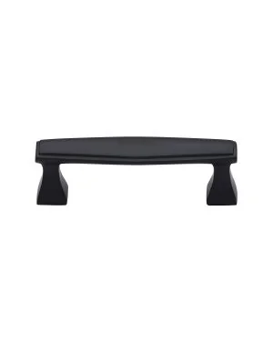 Heritage Brass Cabinet Pull Deco Design 96mm CTC Matt Black Finish
