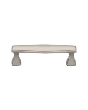 Heritage Brass Cabinet Pull Deco Design 96mm CTC Satin Nickel Finish