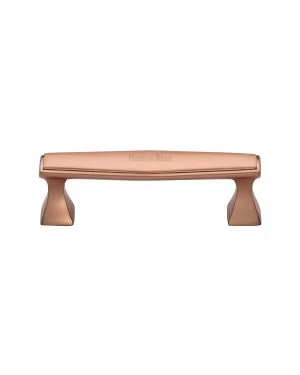Heritage Brass Cabinet Pull Deco Design 96mm CTC Satin Rose Gold Finish