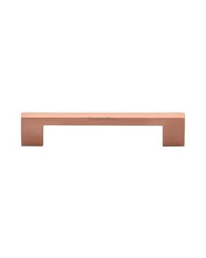 Heritage Brass Cabinet Pull Metro Design 128mm CTC Satin Rose Gold Finish