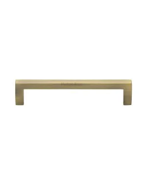 Heritage Brass Cabinet Pull Square Metro Design 128mm CTC Antique Brass Finish