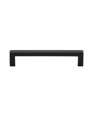 Heritage Brass Cabinet Pull Square Metro Design 128mm CTC Matt Black Finish