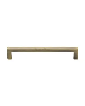 Heritage Brass Cabinet Pull Square Metro Design 160mm CTC Antique Brass Finish