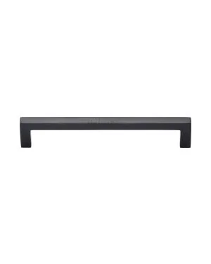 Heritage Brass Cabinet Pull Square Metro Design 160mm CTC Matt Black Finish