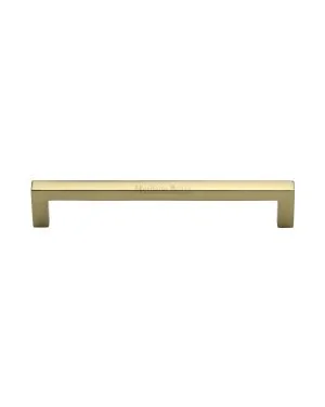 Heritage Brass Cabinet Pull Square Metro Design 160mm CTC Polished Brass Finish