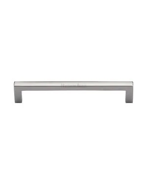 Heritage Brass Cabinet Pull Square Metro Design 160mm CTC Polished Nickel Finish