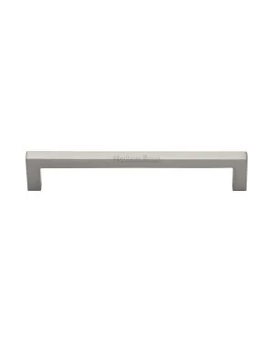 Heritage Brass Cabinet Pull Square Metro Design 160mm CTC Satin Nickel Finish