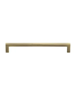 Heritage Brass Cabinet Pull Square Metro Design 192mm CTC Antique Brass Finish