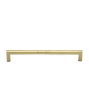 Heritage Brass Cabinet Pull Square Metro Design 192mm CTC Polished Brass Finish