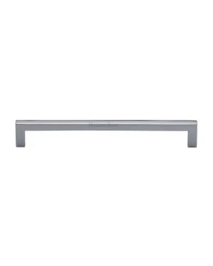 Heritage Brass Cabinet Pull Square Metro Design 192mm CTC Polished Chrome Finish