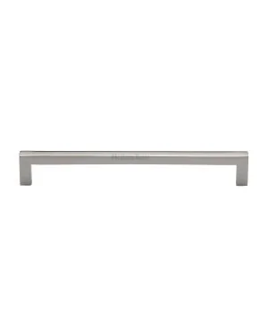 Heritage Brass Cabinet Pull Square Metro Design 192mm CTC Polished Nickel Finish