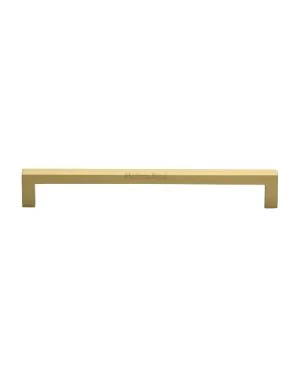 Heritage Brass Cabinet Pull Square Metro Design 192mm CTC Satin Brass Finish
