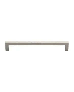 Heritage Brass Cabinet Pull Square Metro Design 192mm CTC Satin Nickel Finish