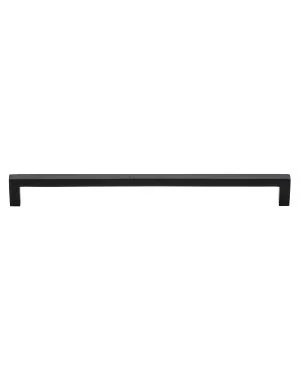 Heritage Brass Cabinet Pull Square Metro Design 256mm CTC Matt Black Finish
