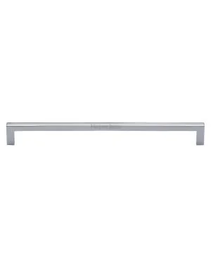 Heritage Brass Cabinet Pull Square Metro Design 256mm CTC Polished Chrome Finish