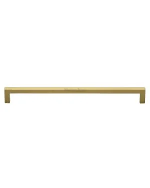 Heritage Brass Cabinet Pull Square Metro Design 256mm CTC Satin Brass Finish