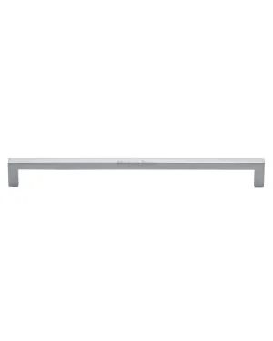Heritage Brass Cabinet Pull Square Metro Design 256mm CTC Satin Chrome Finish