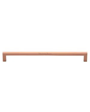 Heritage Brass Cabinet Pull Square Metro Design 256mm CTC Satin Rose Gold Finish