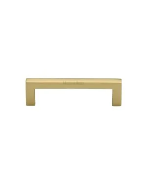 Heritage Brass Cabinet Pull Square Metro Design 96mm CTC Polished Brass Finish