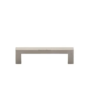 Heritage Brass Cabinet Pull Square Metro Design 96mm CTC Satin Nickel Finish