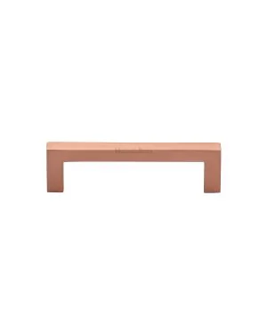 Heritage Brass Cabinet Pull Square Metro Design 96mm CTC Satin Rose Gold Finish
