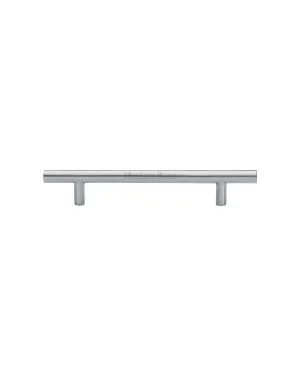 Heritage Brass Cabinet Pull Bar Design 128mm CTC Satin Chrome Finish