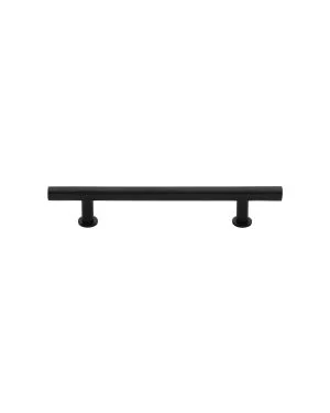 Heritage Brass Cabinet Pull T-Bar Design with 16mm Rose 128mm CTC Matt Black Finish