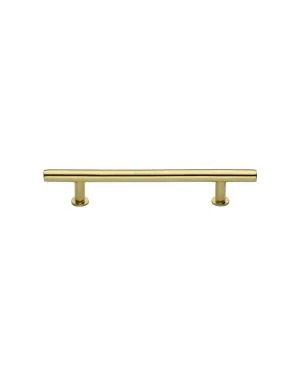 Heritage Brass Cabinet Pull T-Bar Design with 16mm Rose 128mm CTC Polished Brass Finish
