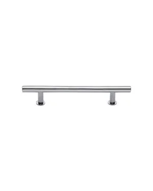 Heritage Brass Cabinet Pull T-Bar Design with 16mm Rose 128mm CTC Polished Chrome Finish
