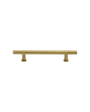 Heritage Brass Cabinet Pull T-Bar Design with 16mm Rose 128mm CTC Satin Brass Finish