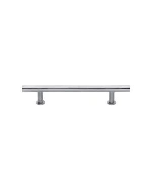Heritage Brass Cabinet Pull T-Bar Design with 16mm Rose 128mm CTC Satin Chrome Finish