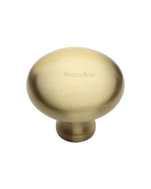 Timeless Elegance and Unrivaled Quality Heritage Brass Cabinet Knob Mushroom Design 38mm Satin Brass finish