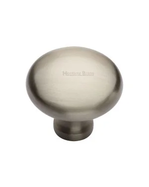 Timeless Elegance and Unrivaled Quality Heritage Brass Cabinet Knob Mushroom Design 38mm Satin Nickel finish