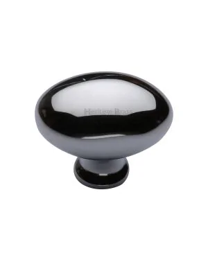 Heritage Brass Cabinet Knob Oval Design 38mm Polished Chrome finish
