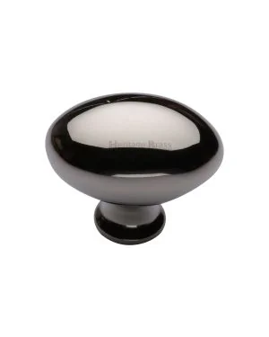 Heritage Brass Cabinet Knob Oval Design 38mm Polished Nickel finish