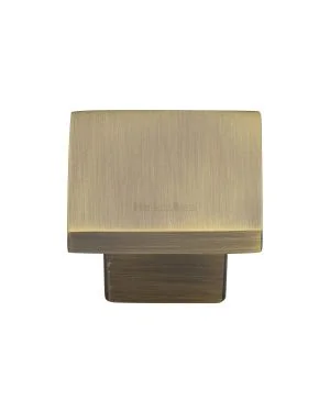 Heritage Brass Cabinet Knob Classic Square Design 32mm Antique Brass finish