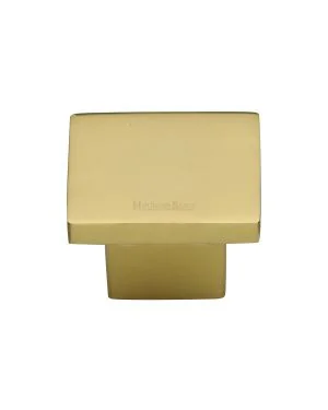Heritage Brass Cabinet Knob Classic Square Design 32mm Polished Brass finish