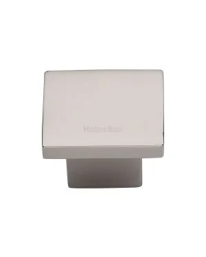 Heritage Brass Cabinet Knob Classic Square Design 32mm Polished Nickel finish