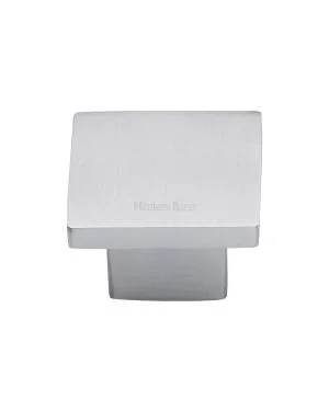 Heritage Brass Cabinet Knob Classic Square Design 32mm Satin Chrome finish