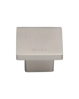 Heritage Brass Cabinet Knob Classic Square Design 32mm Satin Nickel finish