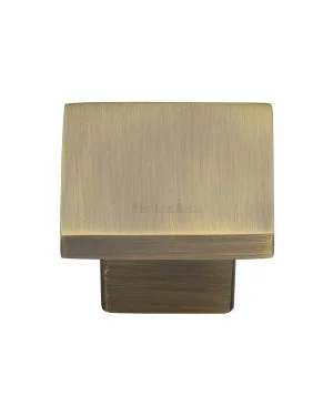 Heritage Brass Cabinet Knob Classic Square Design 40mm Antique Brass finish