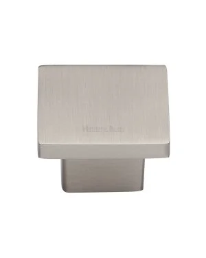 Heritage Brass Cabinet Knob Classic Square Design 40mm Satin Nickel finish